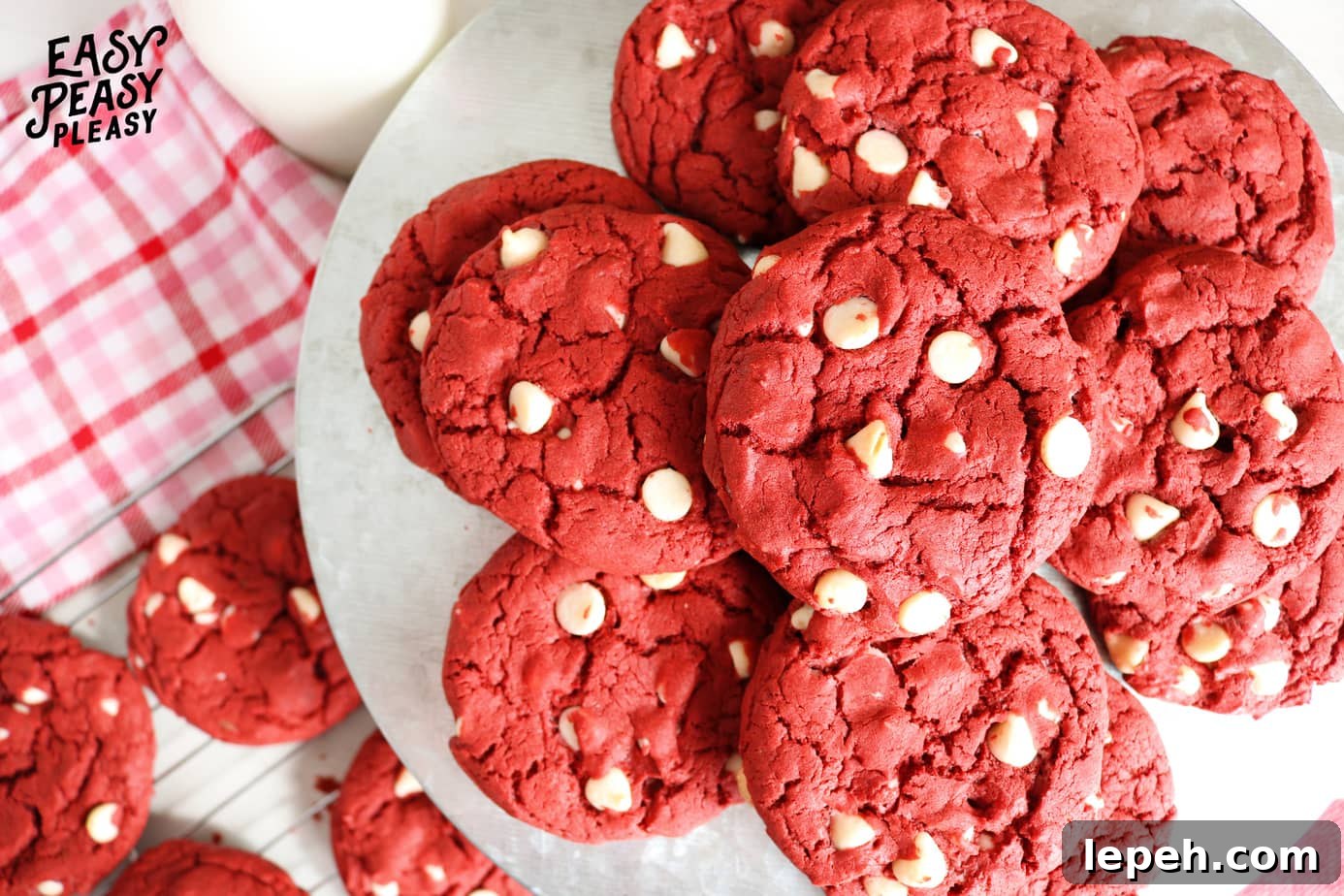 4 Ingredient Red Velvet Cake Mix Cookies perfect for Valentines Day!