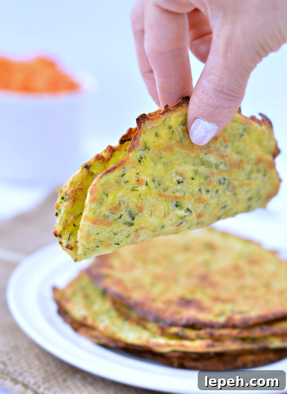 Zucchini taco shells