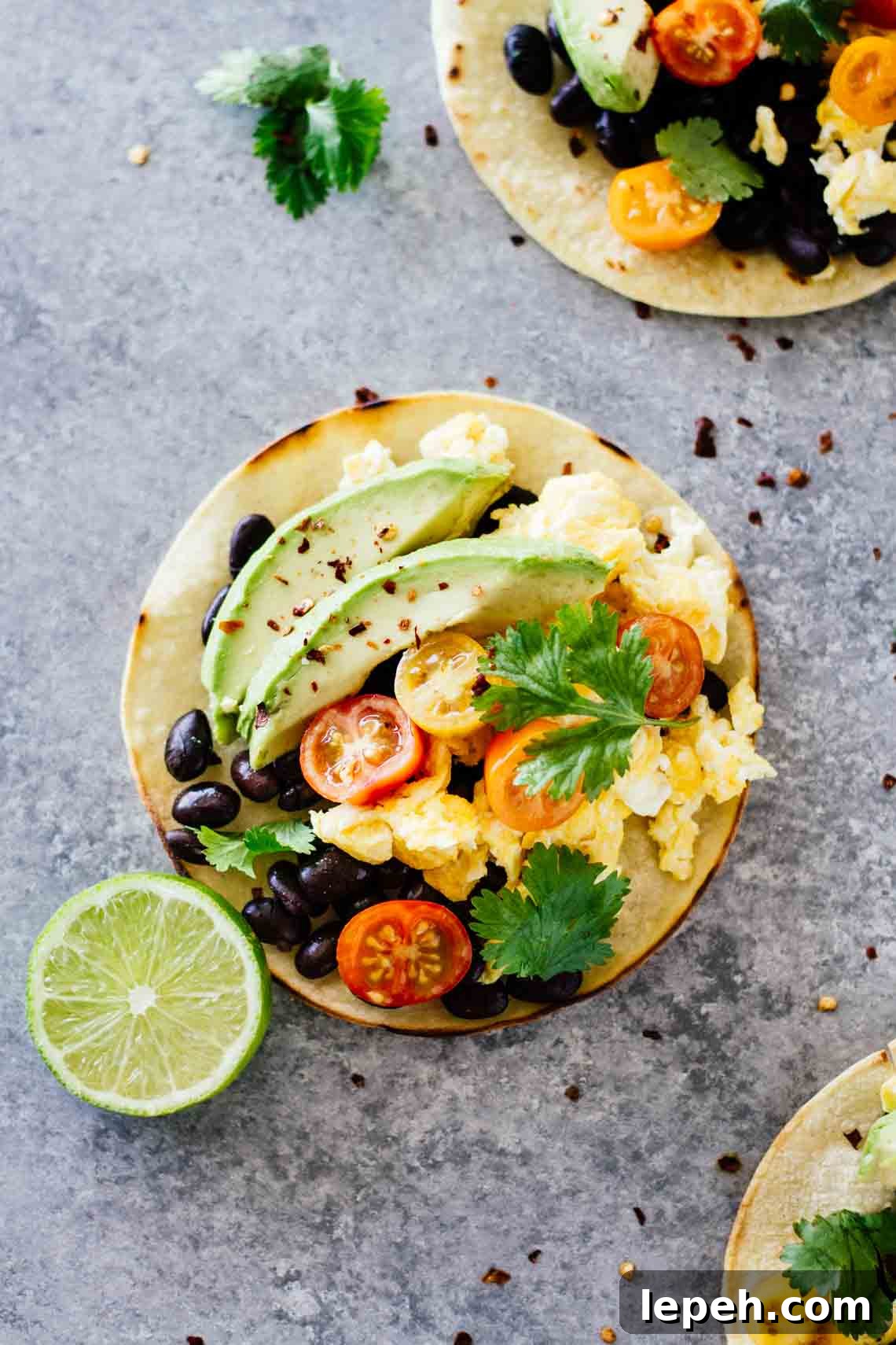 Healthy breakfast tacos