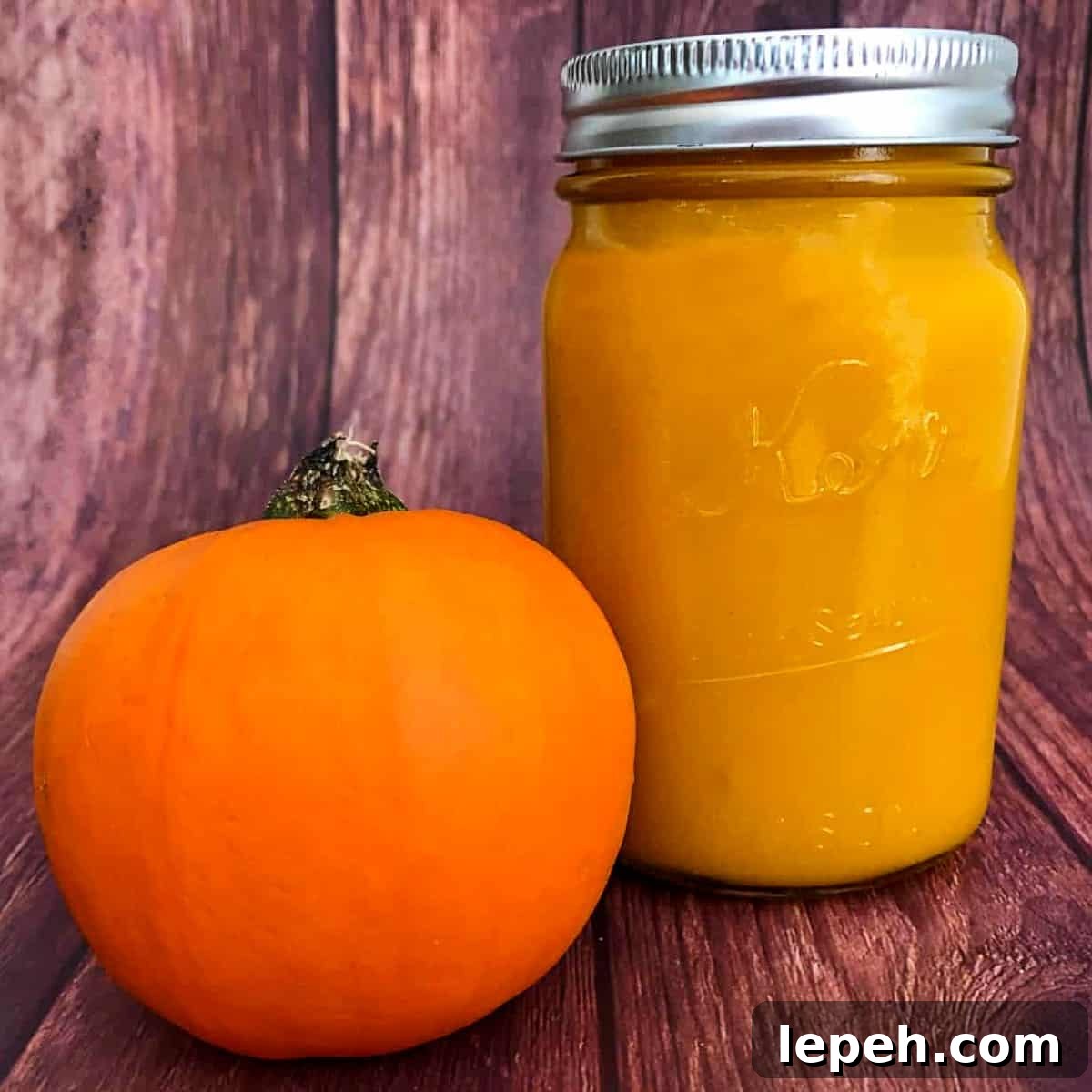 homemade pumpkin puree in a jar
