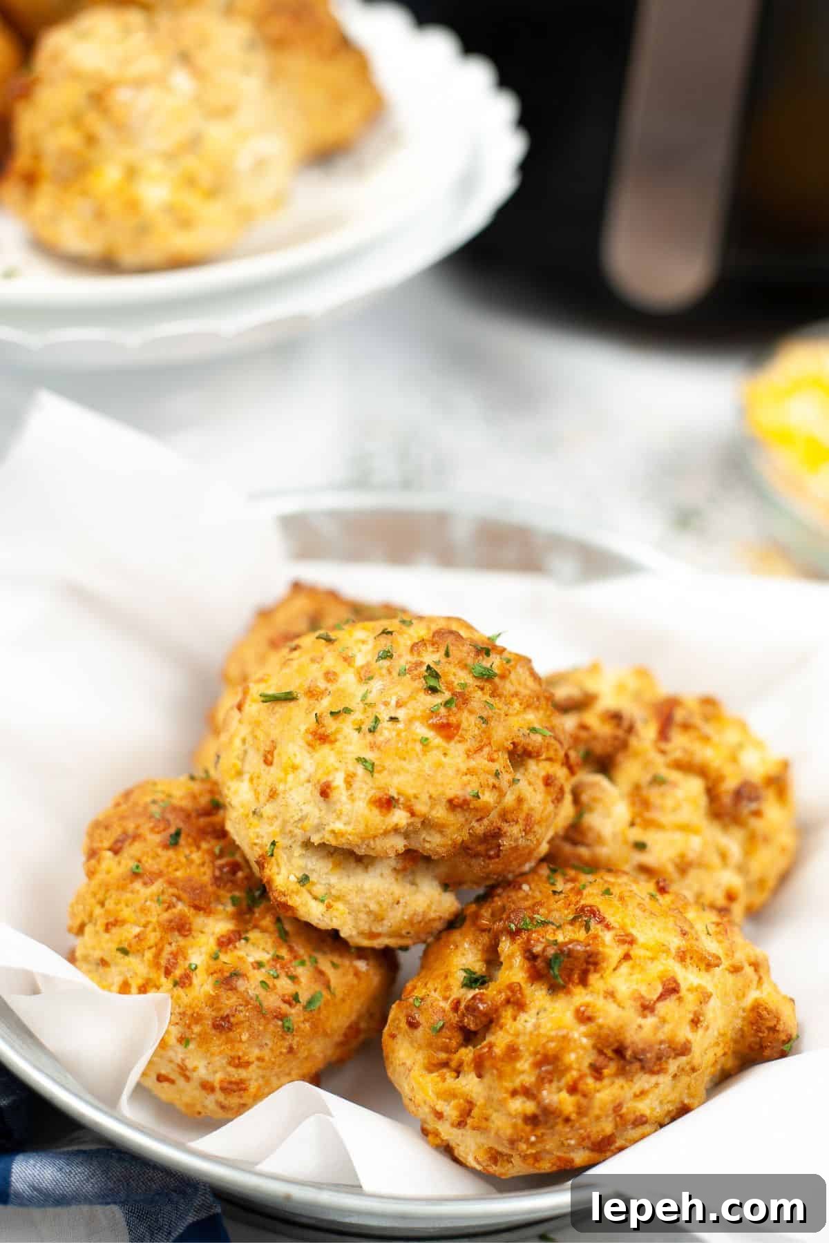 A tray of air fryer red lobster biscuits.
