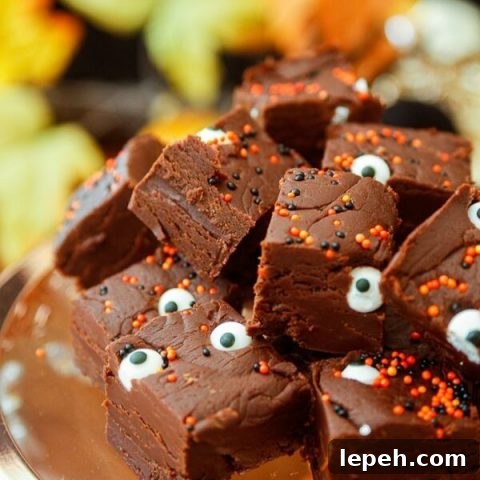Easy Dark Chocolate Fudge Halloween sweet treat recipe