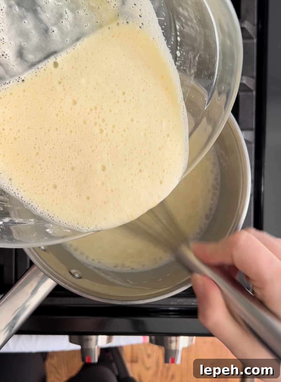 Pastry cream in a pot.