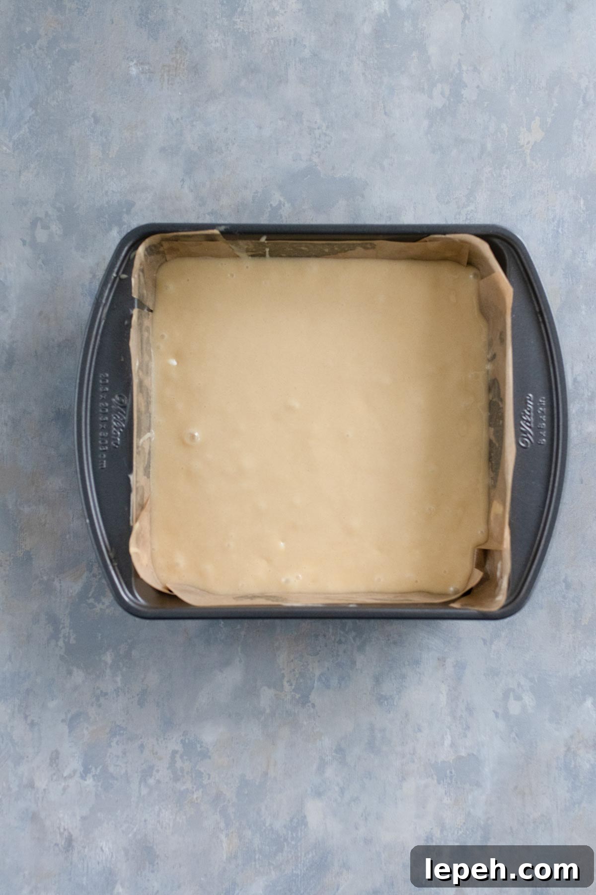 White brownies before baking.