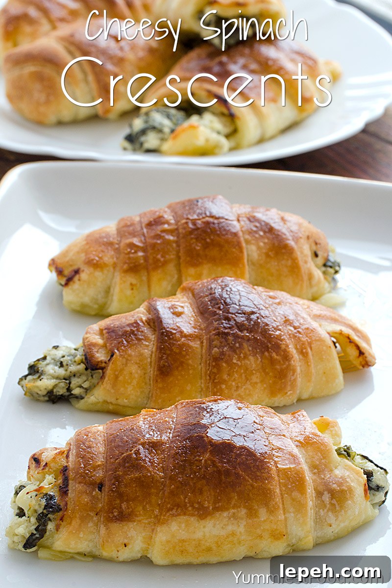 Cheesy Spinach Crescents