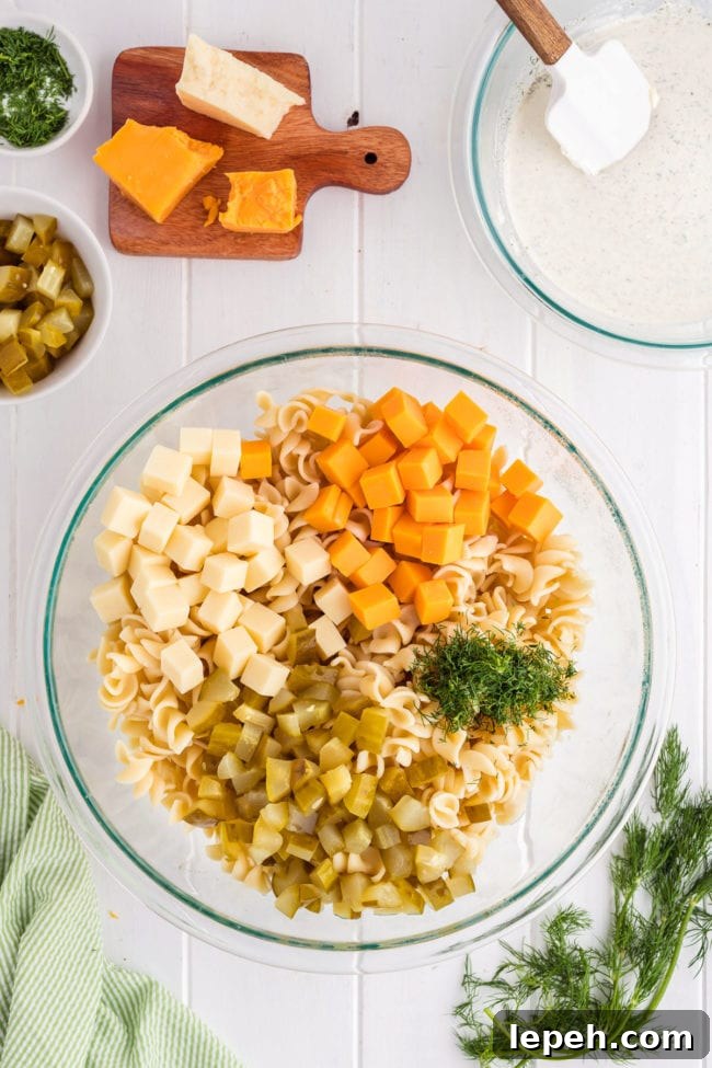 how to make pickle pasta salad step 3