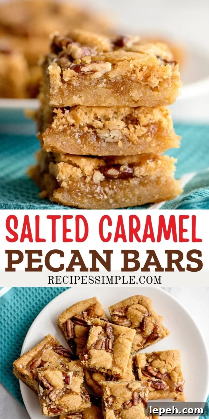 Salted Caramel Pecan Bars Pinterest Pin