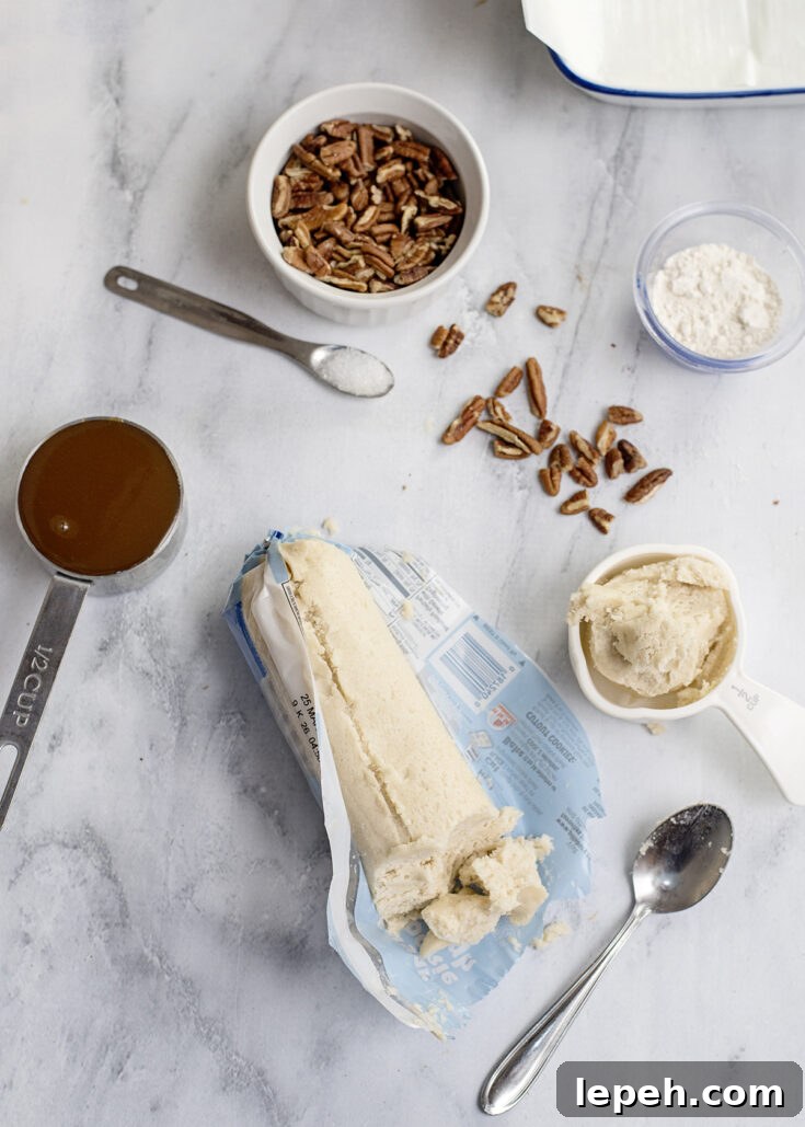 Ingredients for Salted Carmel Pecan Bars