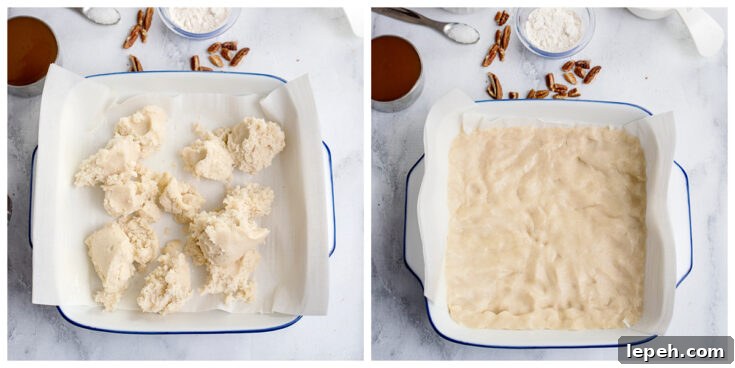Sugar Cookie Dough in baking pan ready for oven