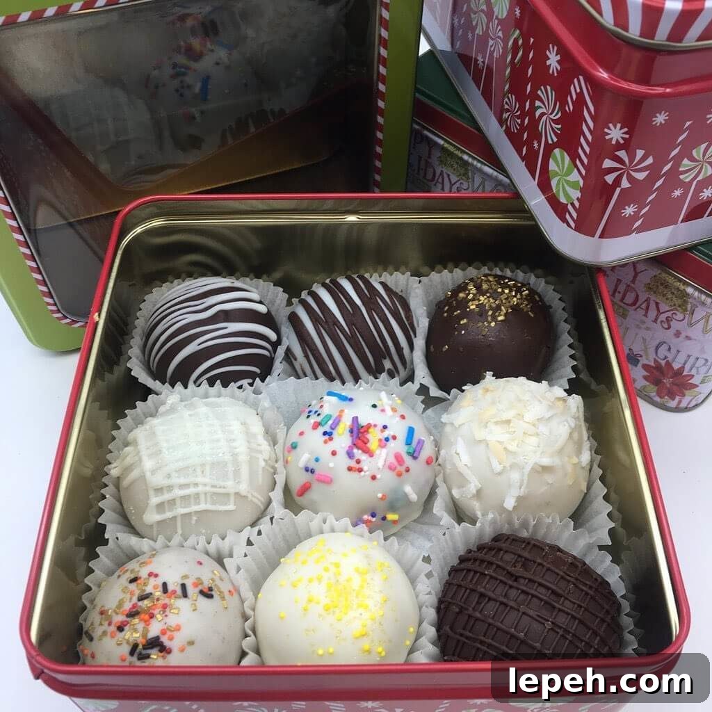 Cake truffle gift tin