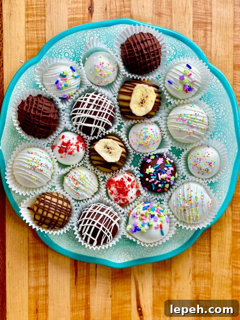 bakery-style cake truffles on a plate