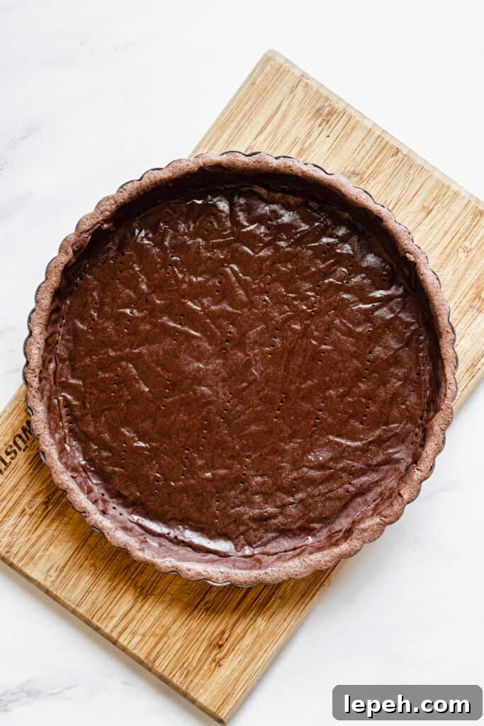 par baked chocolate tart crust