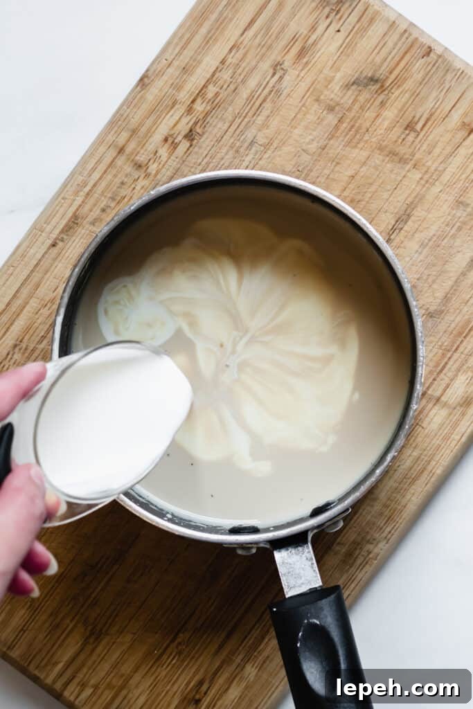 mixing panna cotta