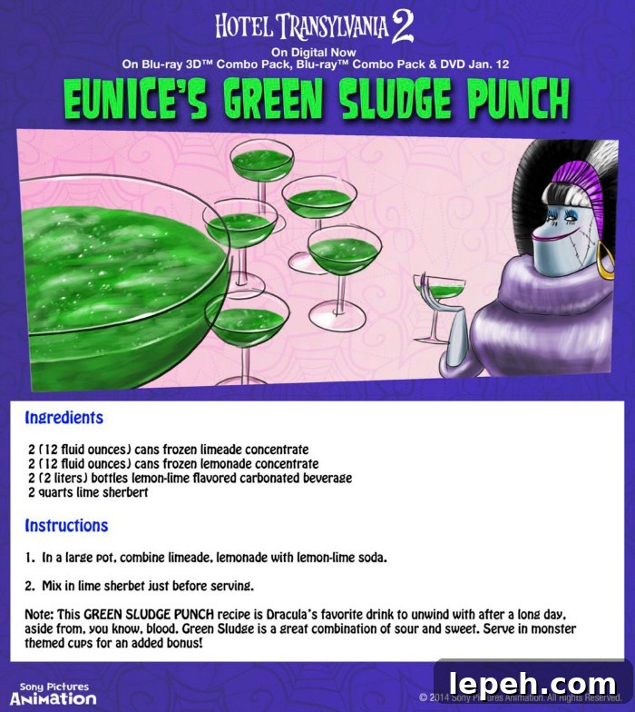 Hotel Transylvania Halloween Party Food - Eunice's Green Sludge Punch