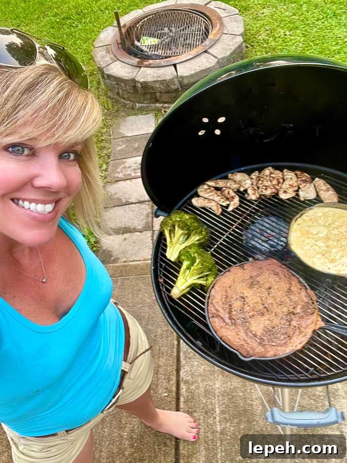 Jennifer grilling peach cast iron skillet cake