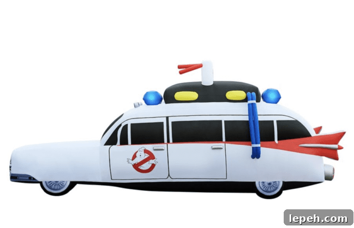 Close-up of Ecto-1 inflatable details