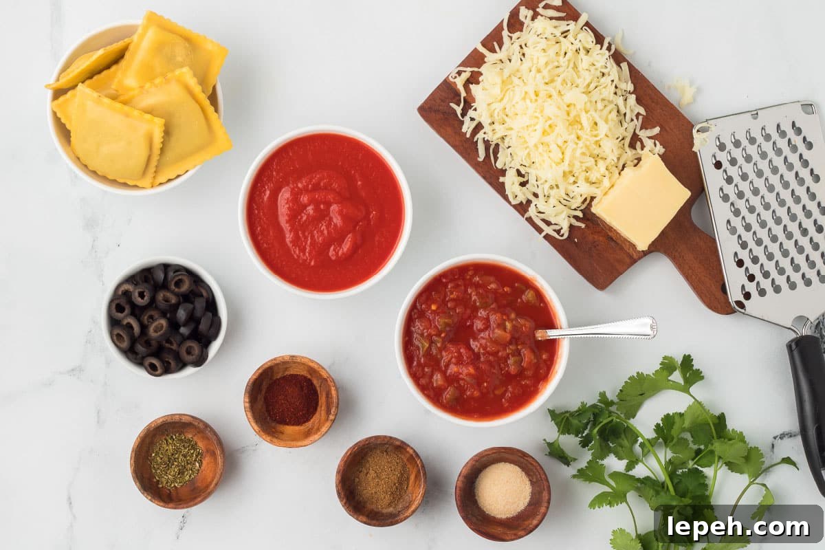 Ingredients for Mexican Ravioli.