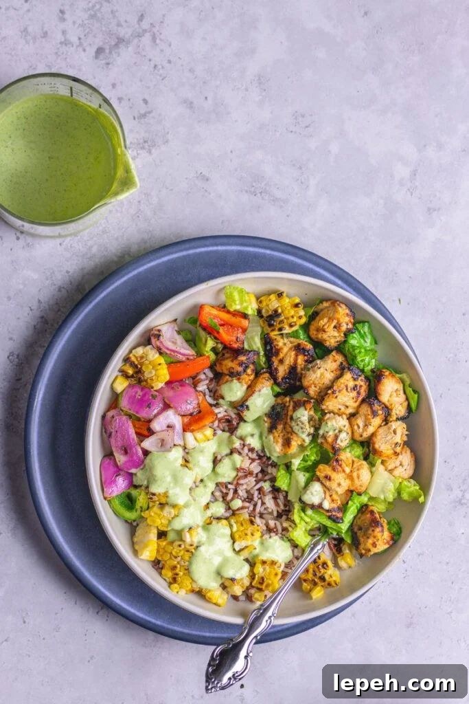 Greek chicken kebab bowl