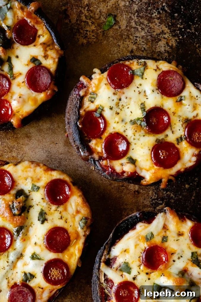 pizza stuffed portobello mushrooms