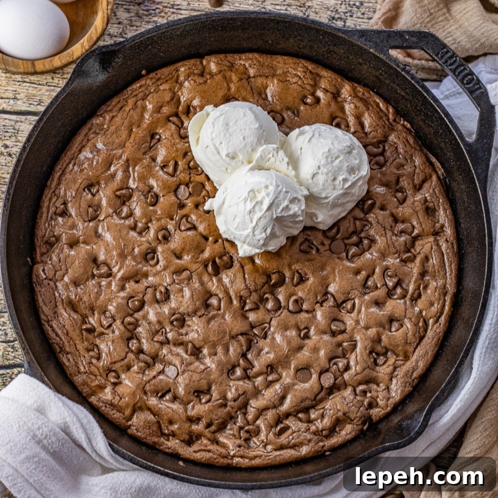 double chocolate chip cast iron skillet cookie