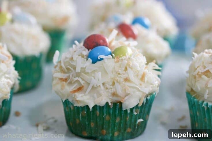 Toasted Coconut Easter Cupcakes