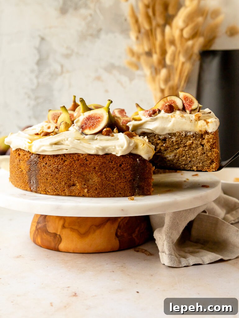 spiced fig hazelnut cake