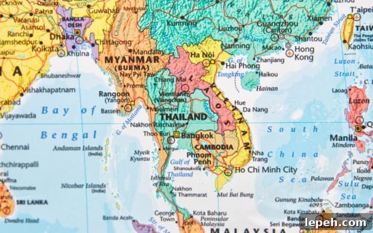 map of thailand with china