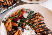 Honey Dijon Grilled Chicken with Veggies and Rice Bowl