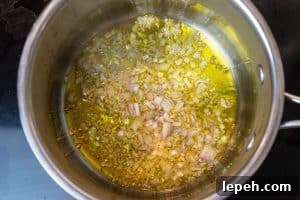 Cooking the shallot