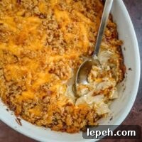 au gratin potatoes in the baking dish